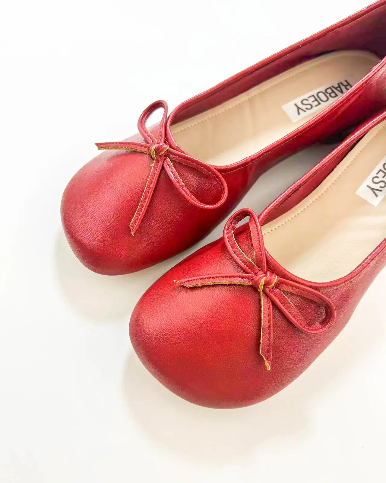Bow Tie Thick Heel Ballet Heels