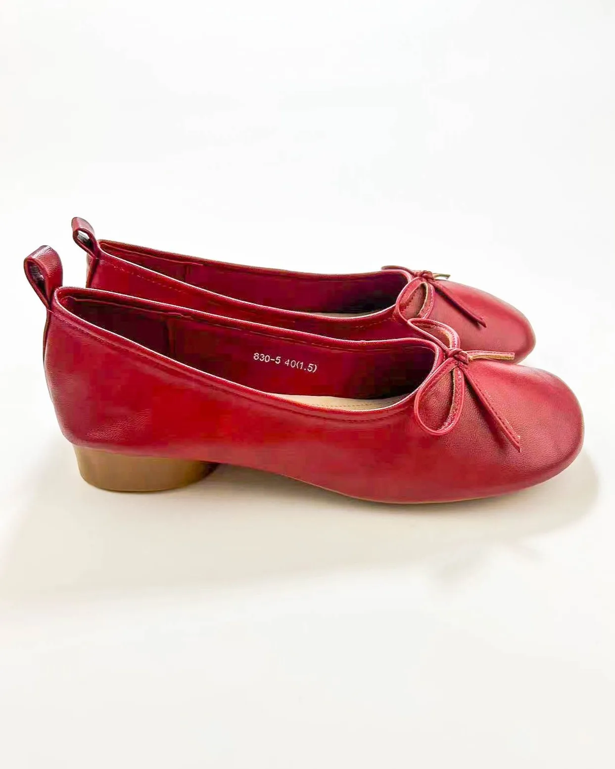 Bow Tie Thick Heel Ballet Heels