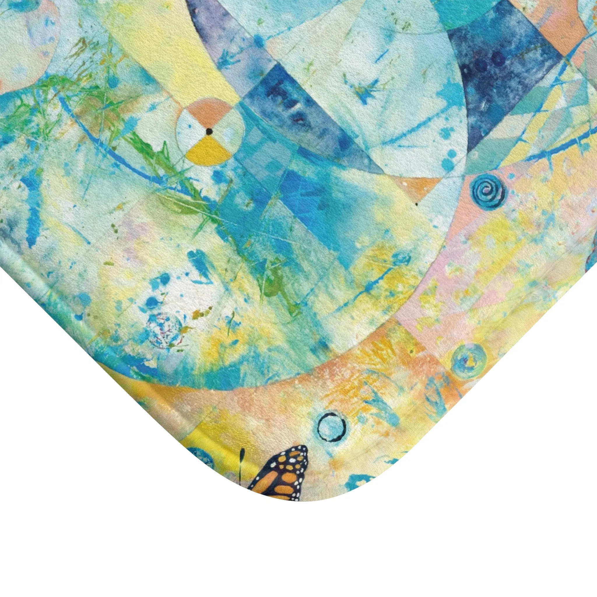 Butterfly Abstract Art Memory Foam Non Slip Bath Mat - Wings of Butterflies by Leslie Karpinski