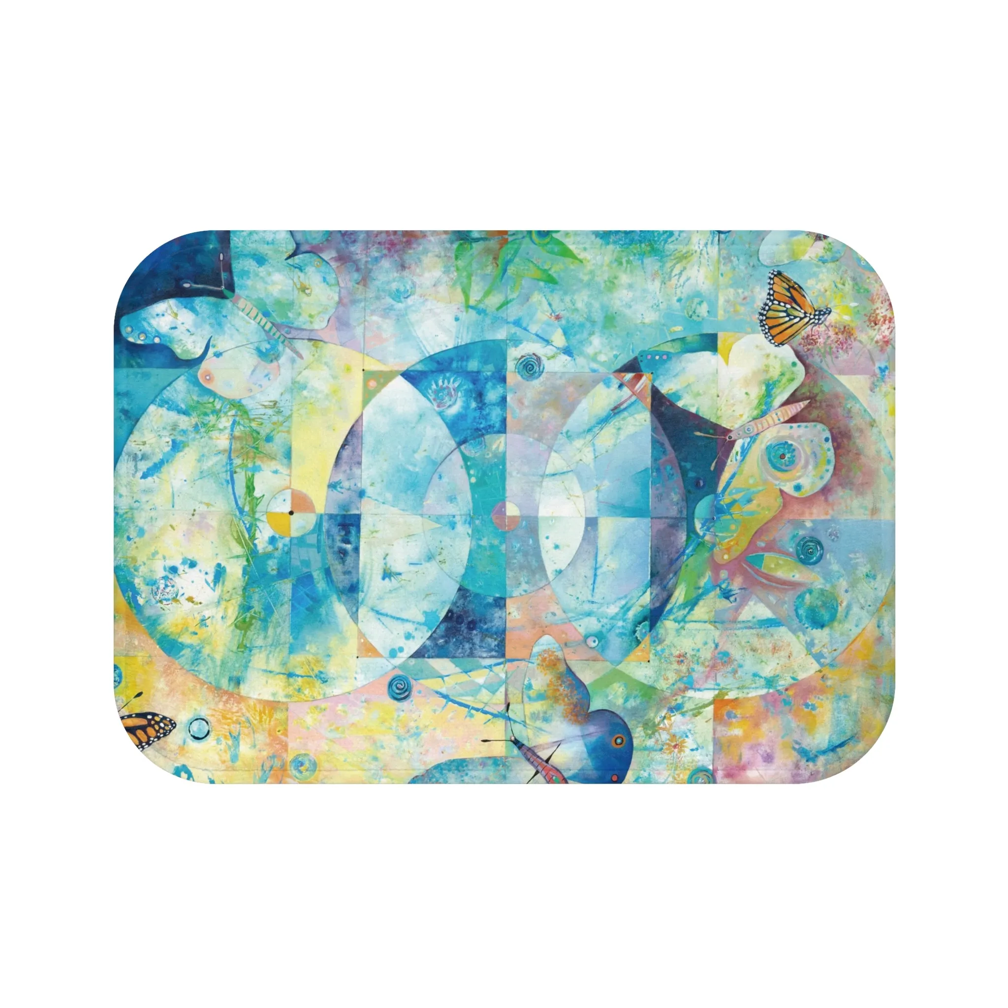 Butterfly Abstract Art Memory Foam Non Slip Bath Mat - Wings of Butterflies by Leslie Karpinski