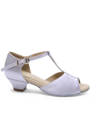 CAPEZIO GIRLS ISABELLA 1" BALLROOM SHOE SILVER/CIN