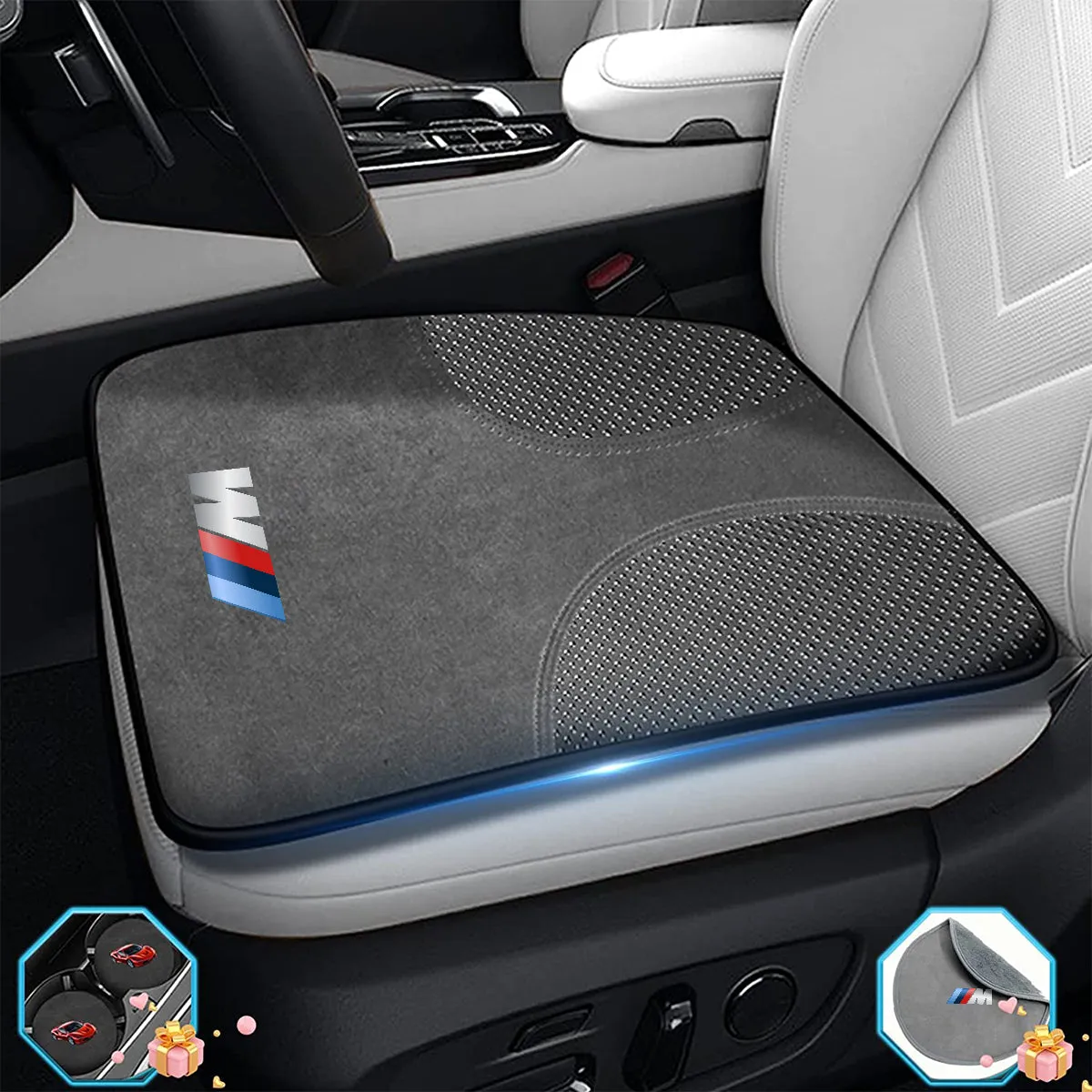 Car Seat Cushion, Custom Fit For Your Cars, Double Sided Seat Cushion, Breathable Suede   Ice Silk Car Seat Cushion, Comfort Seat Covers Cushion KO19979