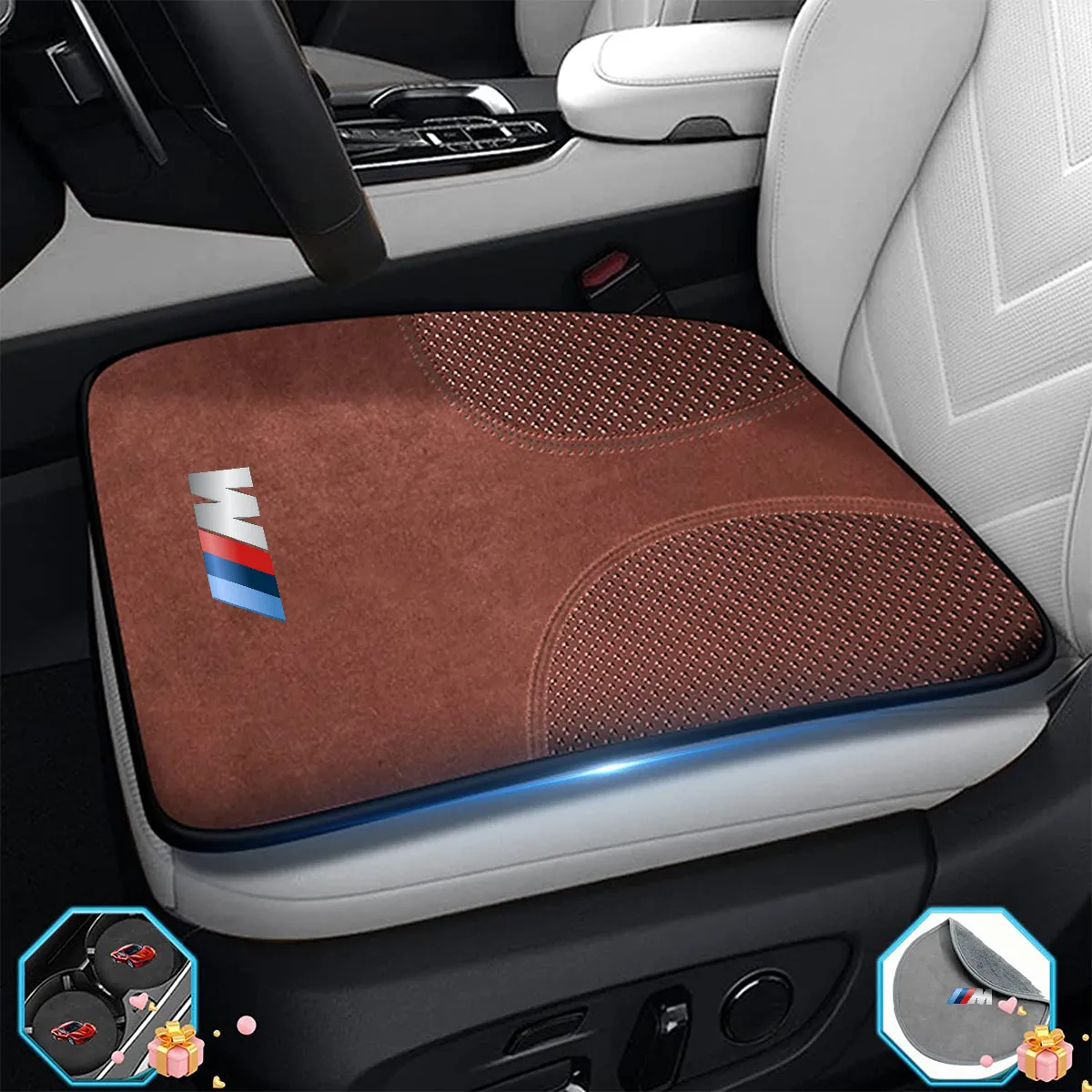 Car Seat Cushion, Custom Fit For Your Cars, Double Sided Seat Cushion, Breathable Suede   Ice Silk Car Seat Cushion, Comfort Seat Covers Cushion KO19979
