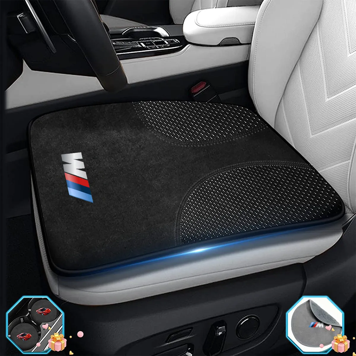 Car Seat Cushion, Custom Fit For Your Cars, Double Sided Seat Cushion, Breathable Suede   Ice Silk Car Seat Cushion, Comfort Seat Covers Cushion KO19979
