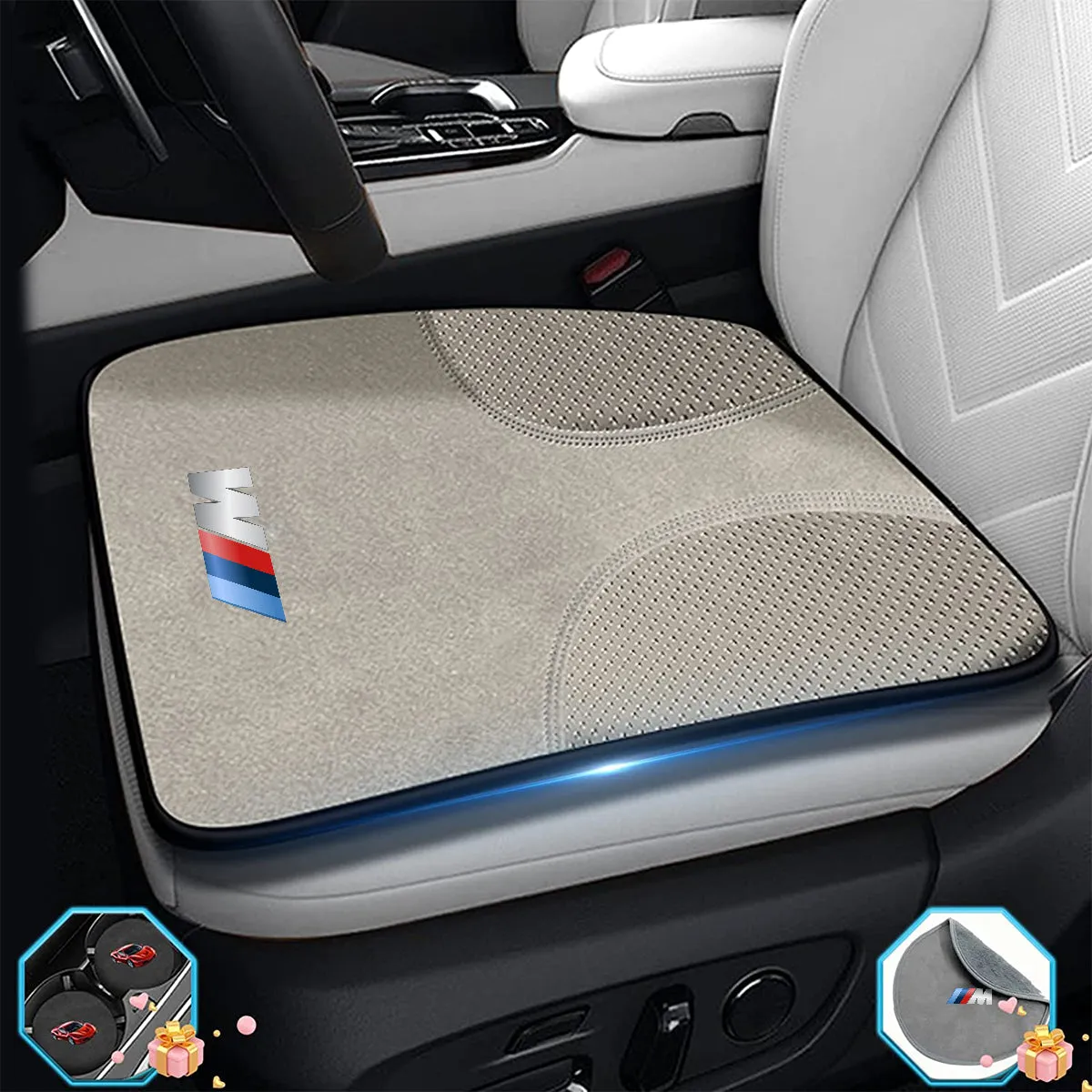 Car Seat Cushion, Custom Fit For Your Cars, Double Sided Seat Cushion, Breathable Suede   Ice Silk Car Seat Cushion, Comfort Seat Covers Cushion KO19979