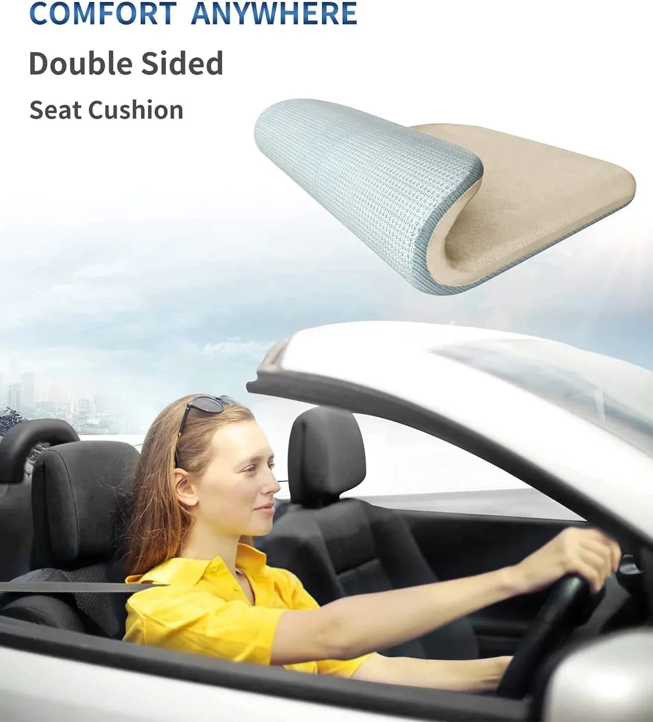 Car Seat Cushion, Custom Fit For Your Cars, Double Sided Seat Cushion, Breathable Suede   Ice Silk Car Seat Cushion, Comfort Seat Covers Cushion SU19979