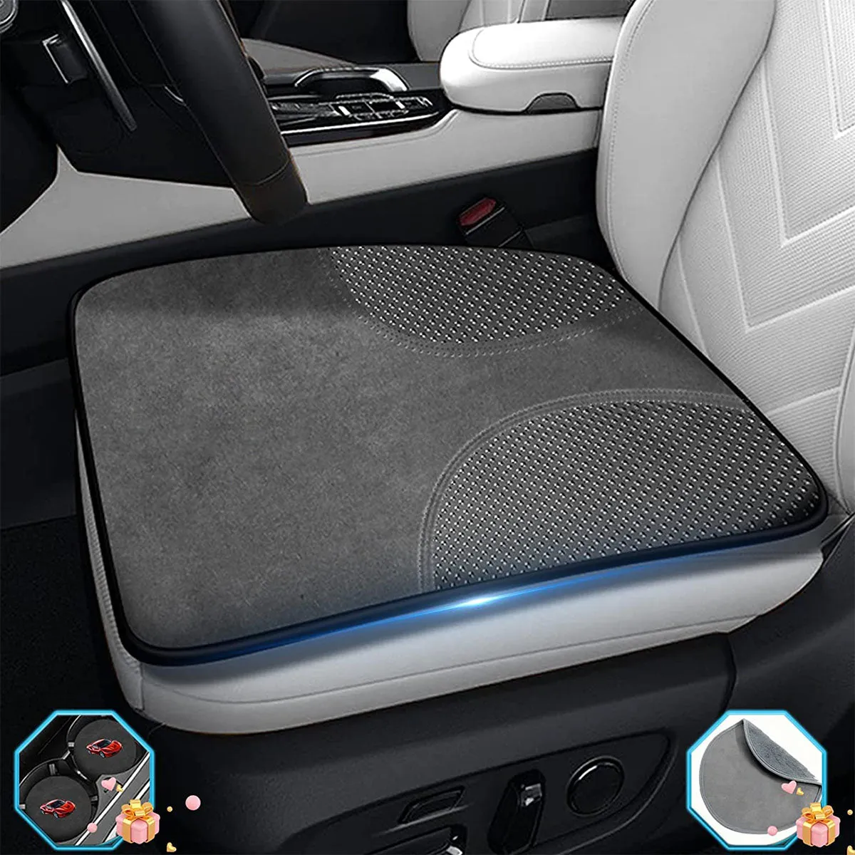Car Seat Cushion, Custom Fit For Your Cars, Double Sided Seat Cushion, Breathable Suede   Ice Silk Car Seat Cushion, Comfort Seat Covers Cushion WQ19979