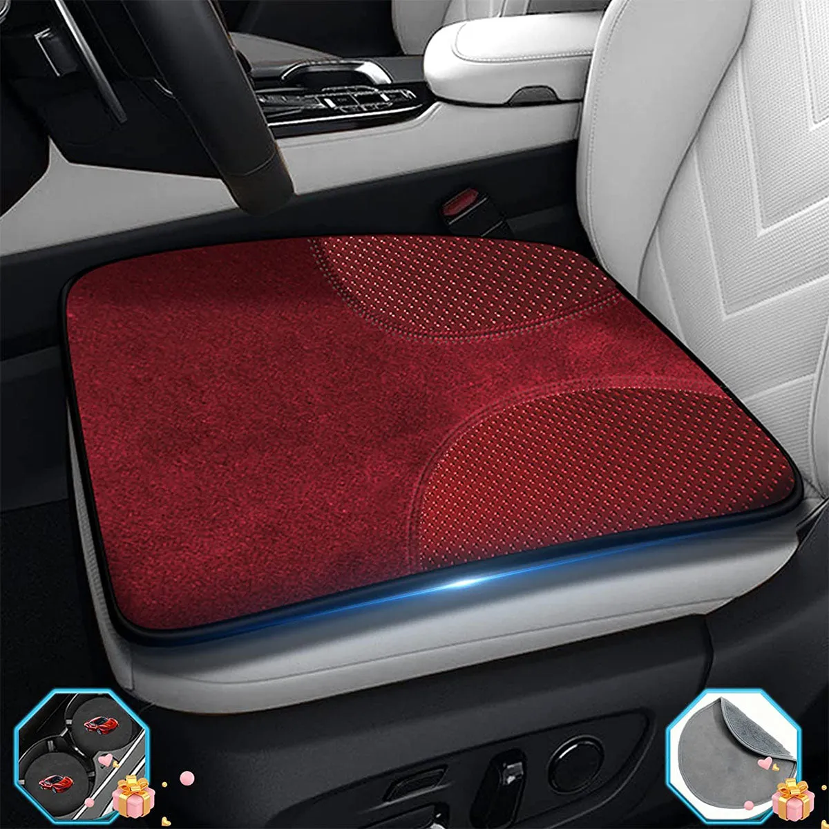 Car Seat Cushion, Custom logo For Your Cars, Double Sided Seat Cushion, Breathable Suede   Ice Silk Car Seat Cushion, Comfort Seat Covers Cushion TY19979