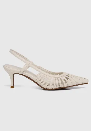 Chantel Pointed Toe Heels (White)