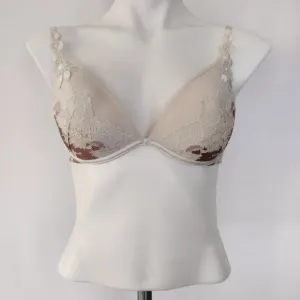 Chantelle White Plunge Underwire Lined Bra 34C
