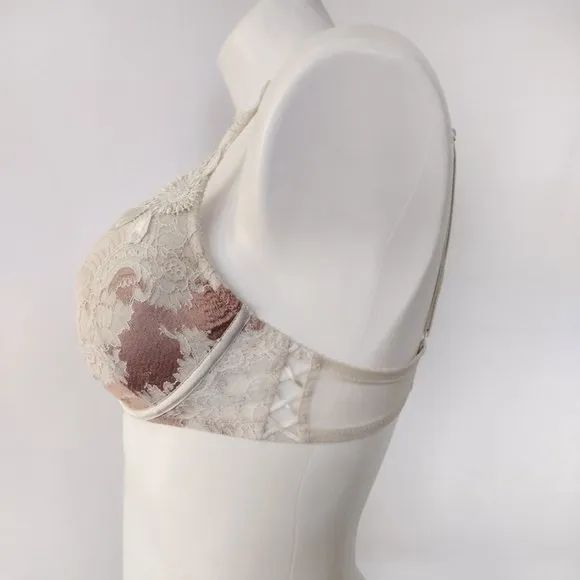 Chantelle White Plunge Underwire Lined Bra 34C