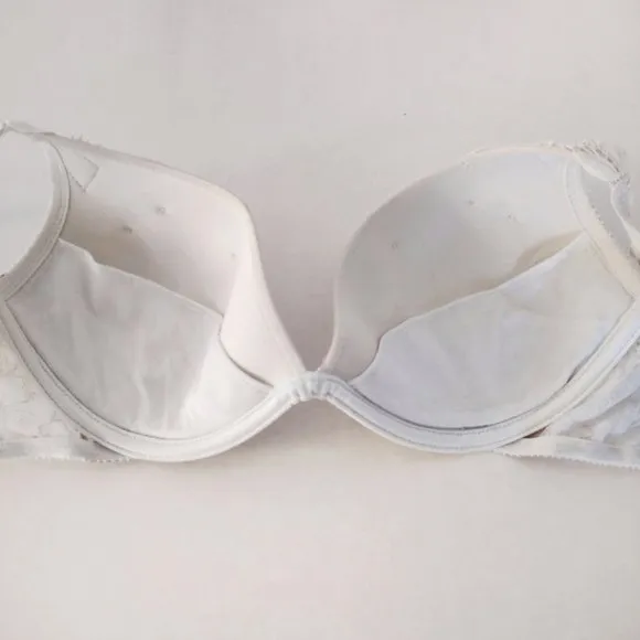 Chantelle White Plunge Underwire Lined Bra 34C