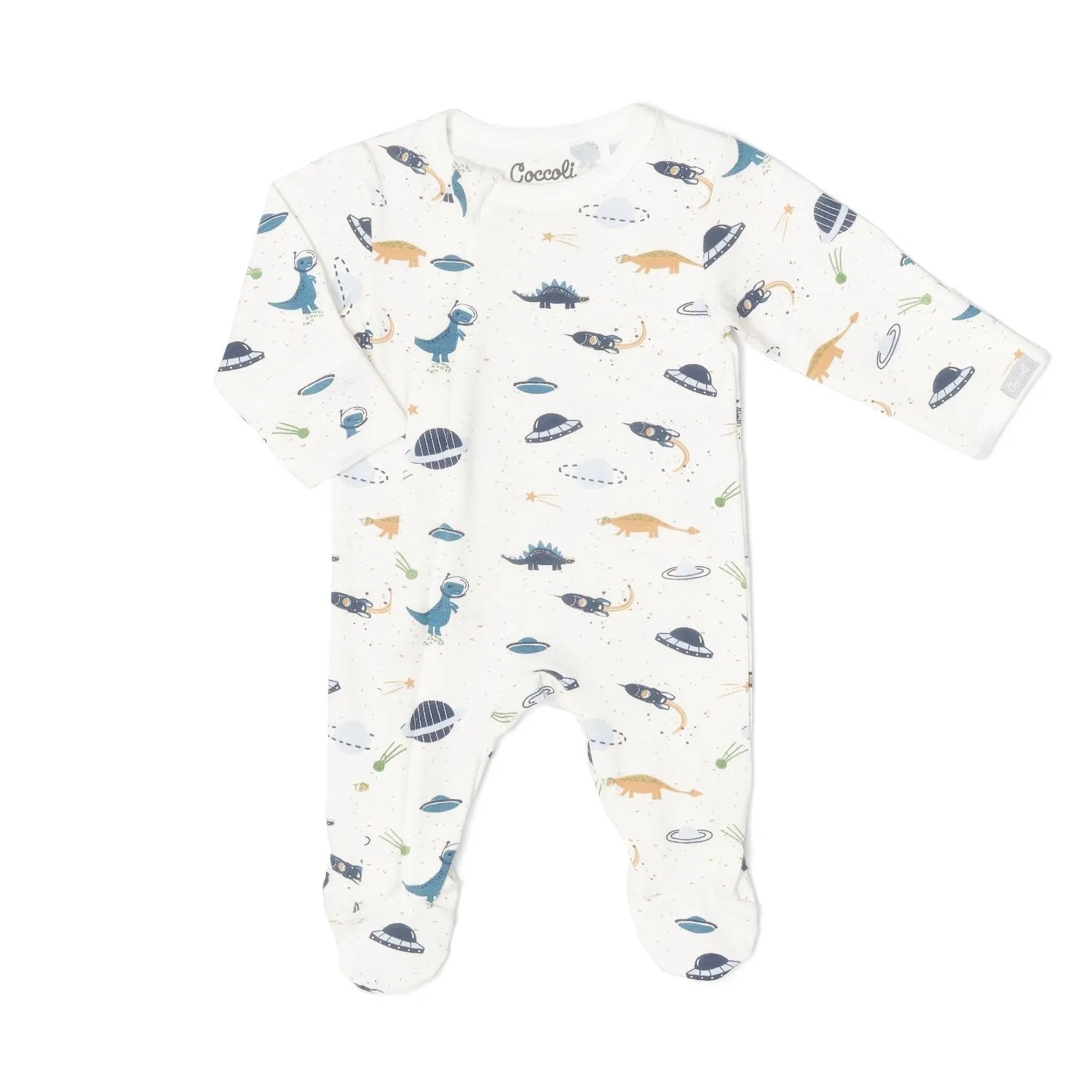 Coccoli Cotton-Modal Footie - Dinos
