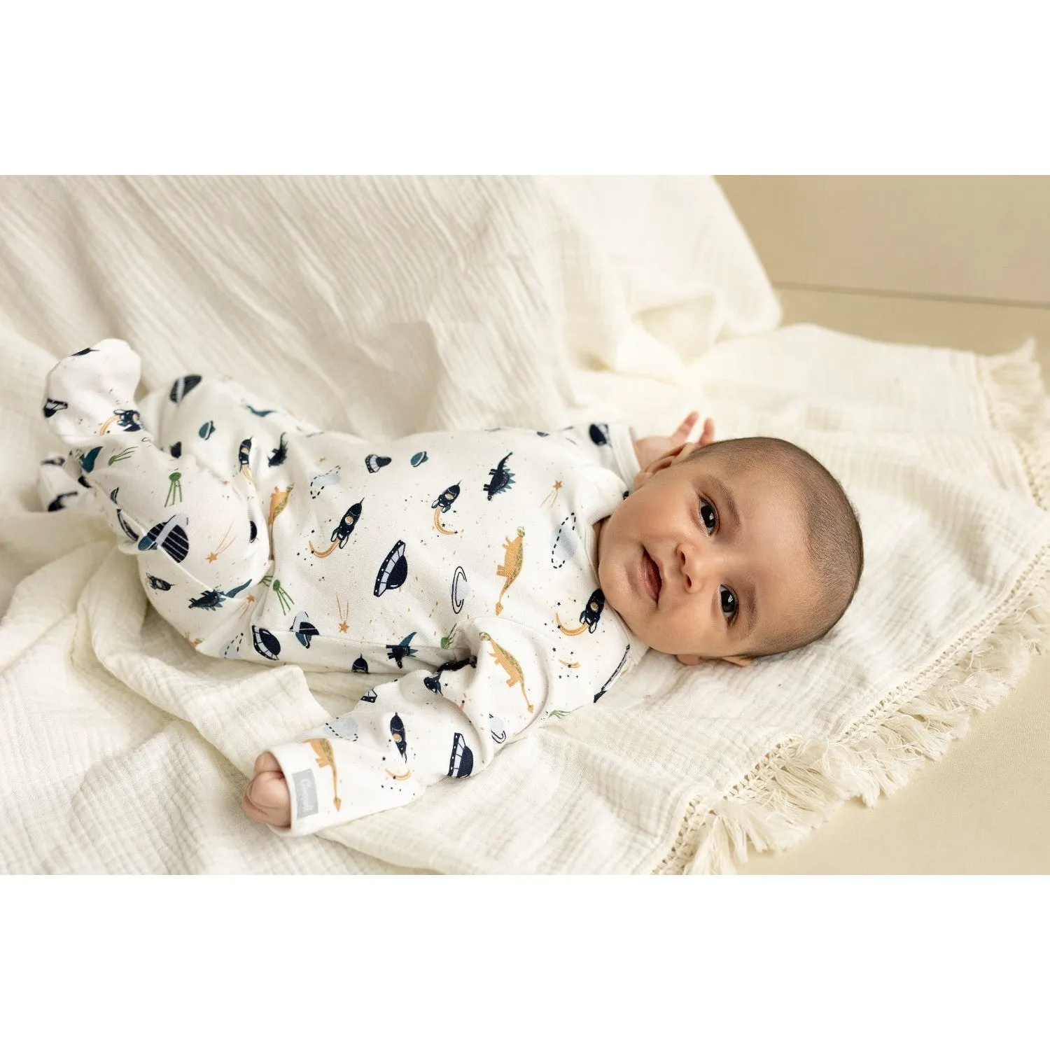 Coccoli Cotton-Modal Footie - Dinos