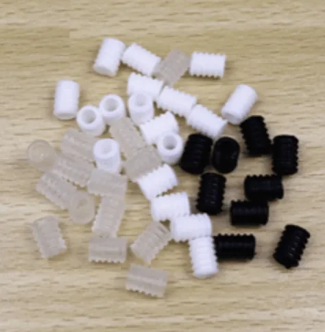 Colored, Black, white or clear silicone beads used as buckles to create adjustable fitting elastic for face masks. Ships from Ohio.