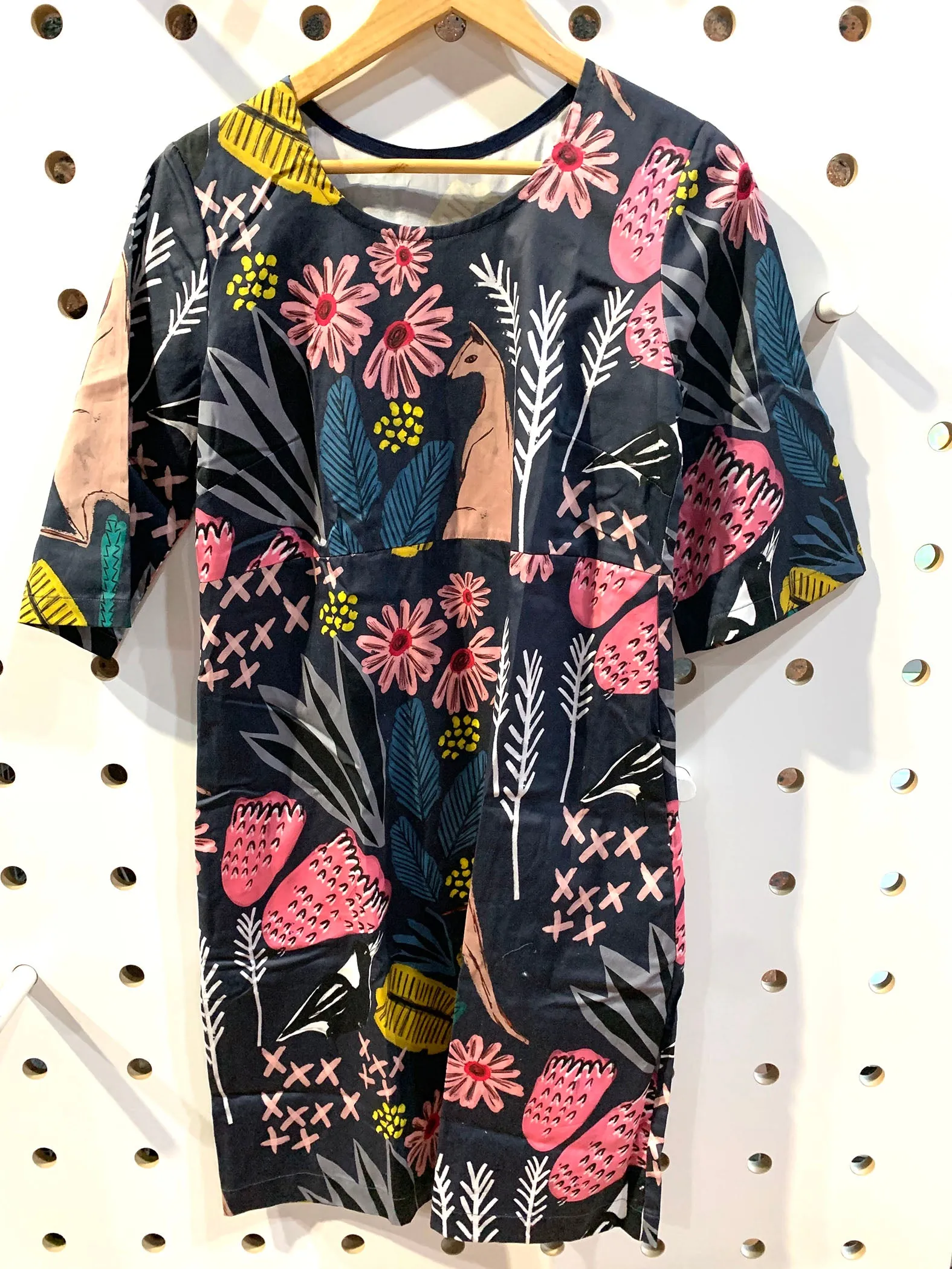 Cowley Fields dress shiny cotton fabric