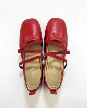 Cross Straps Foldable Ballet Flats