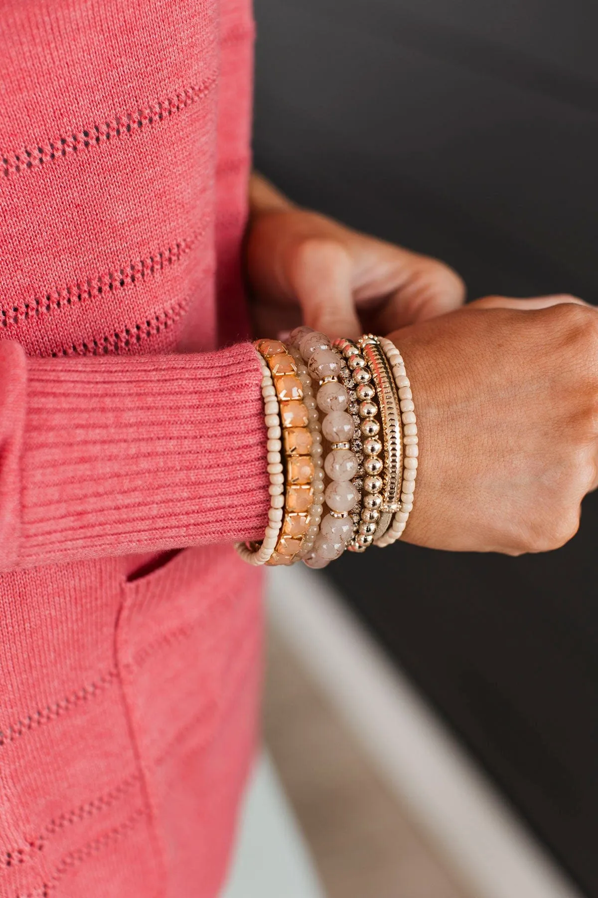Crushing On You Stackable Bracelet Set- Natural