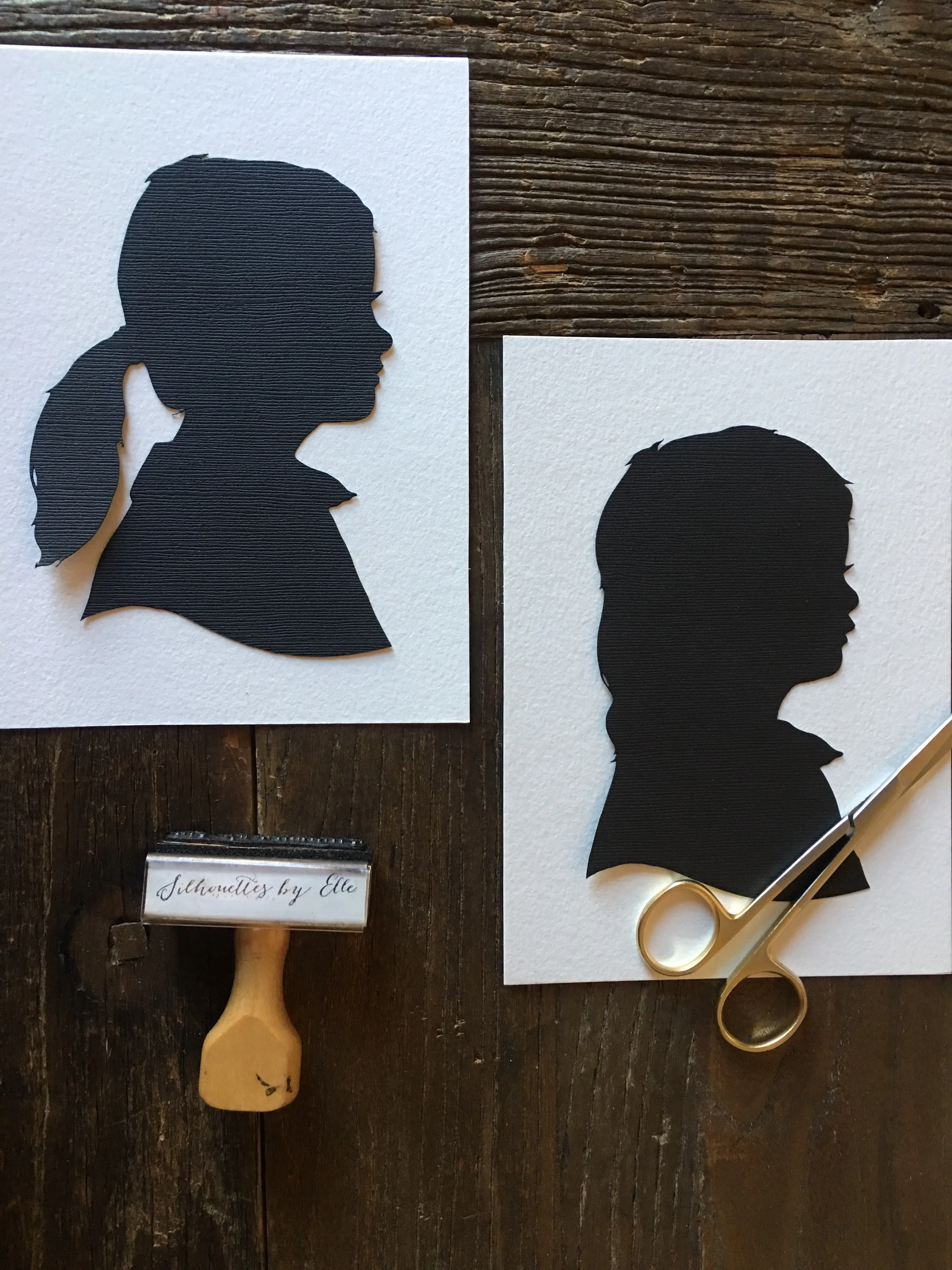Custom Hand Cut Silhouette Portrait; Child Silhouette Art