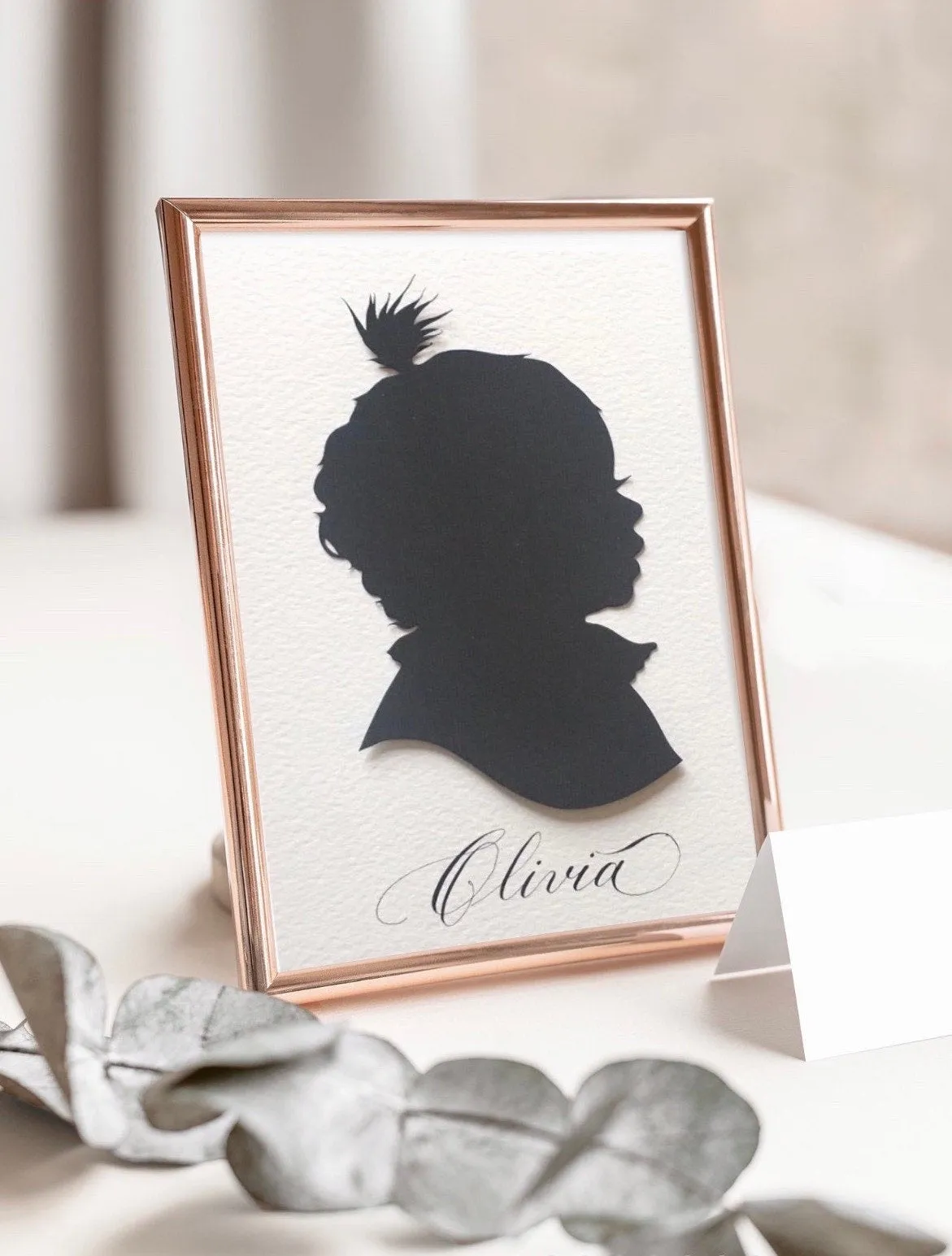 Custom Hand Cut Silhouette Portrait; Child Silhouette Art