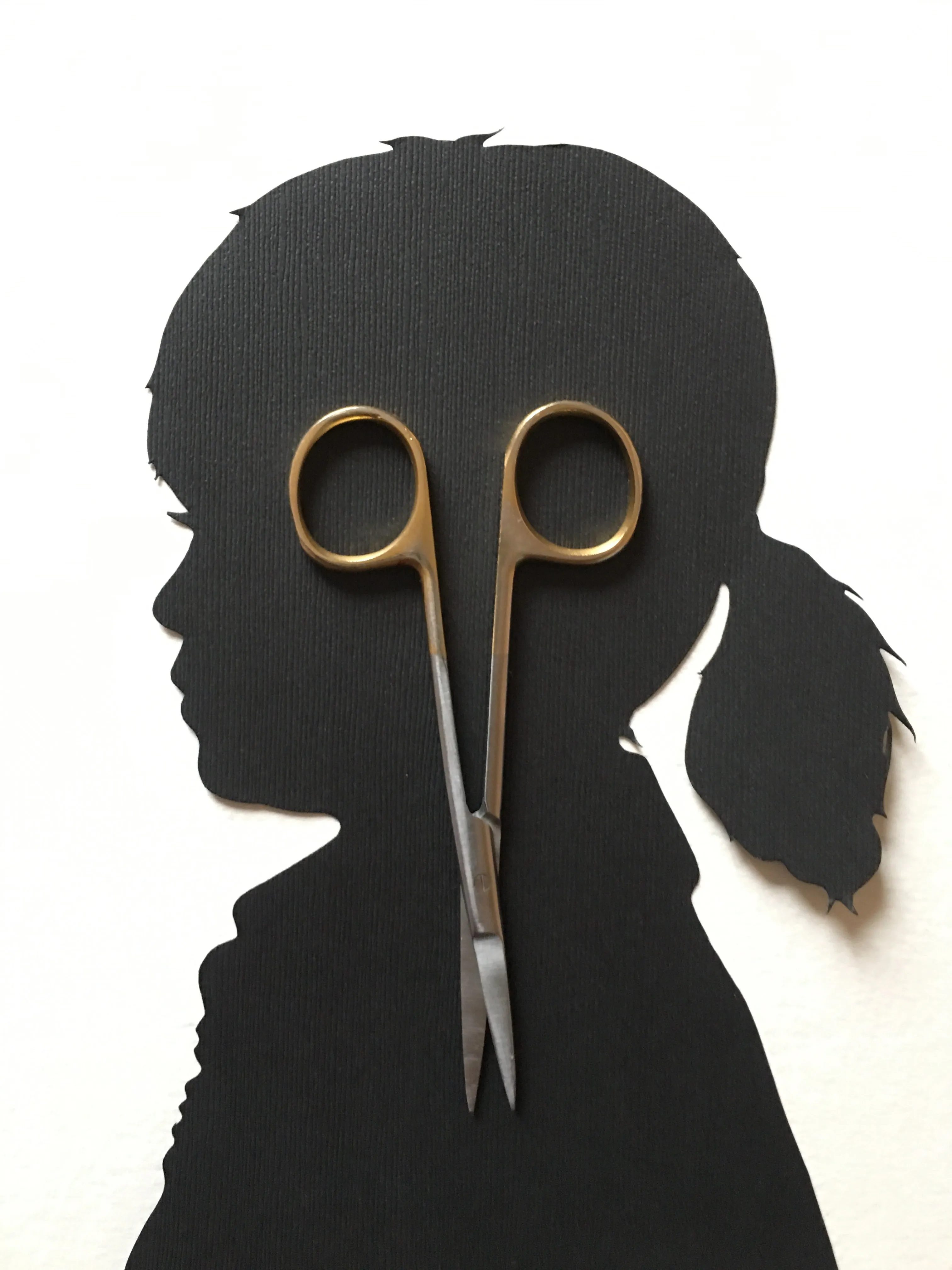 Custom Hand Cut Silhouette Portrait; Child Silhouette Art