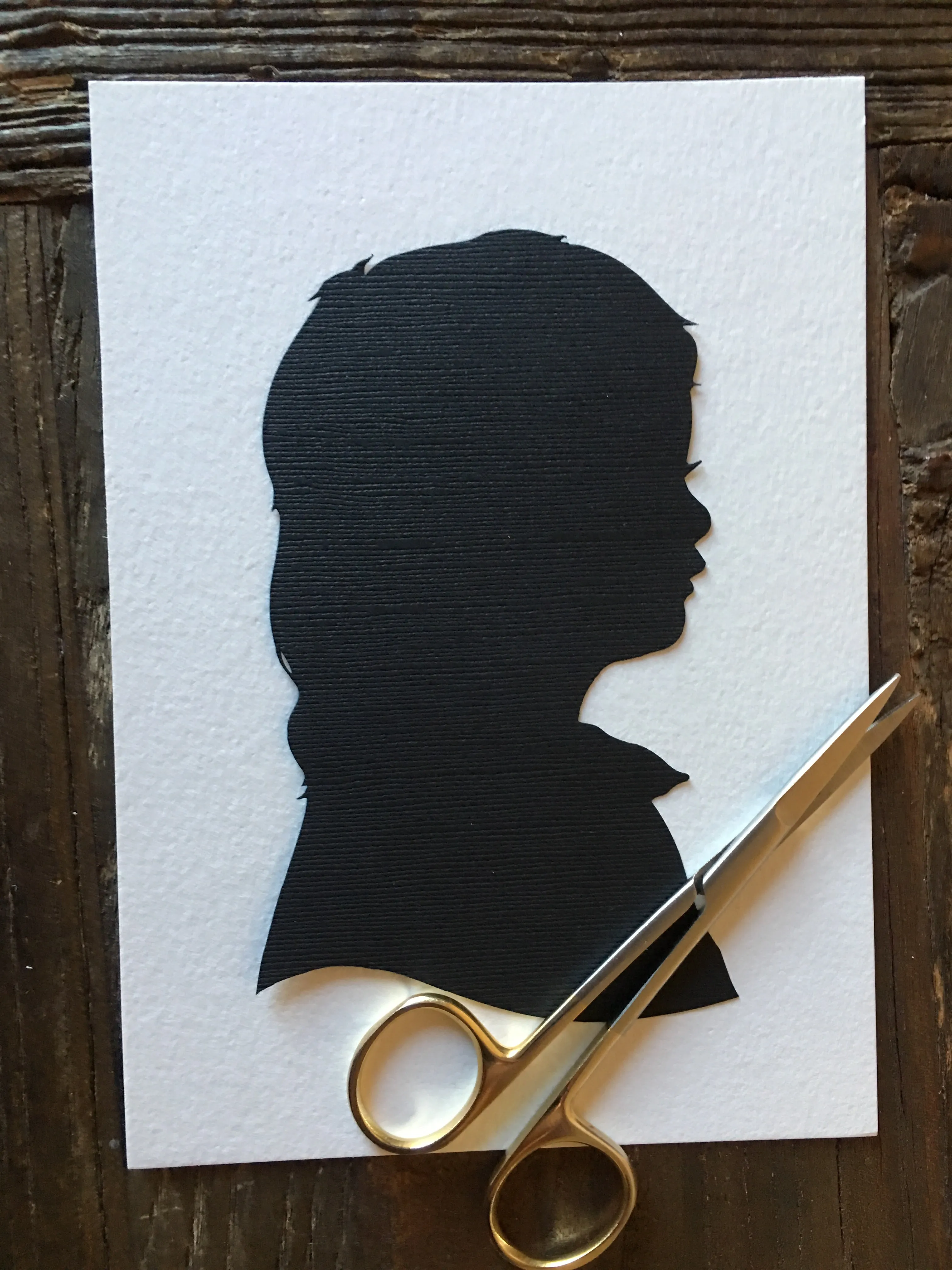 Custom Hand Cut Silhouette Portrait; Child Silhouette Art