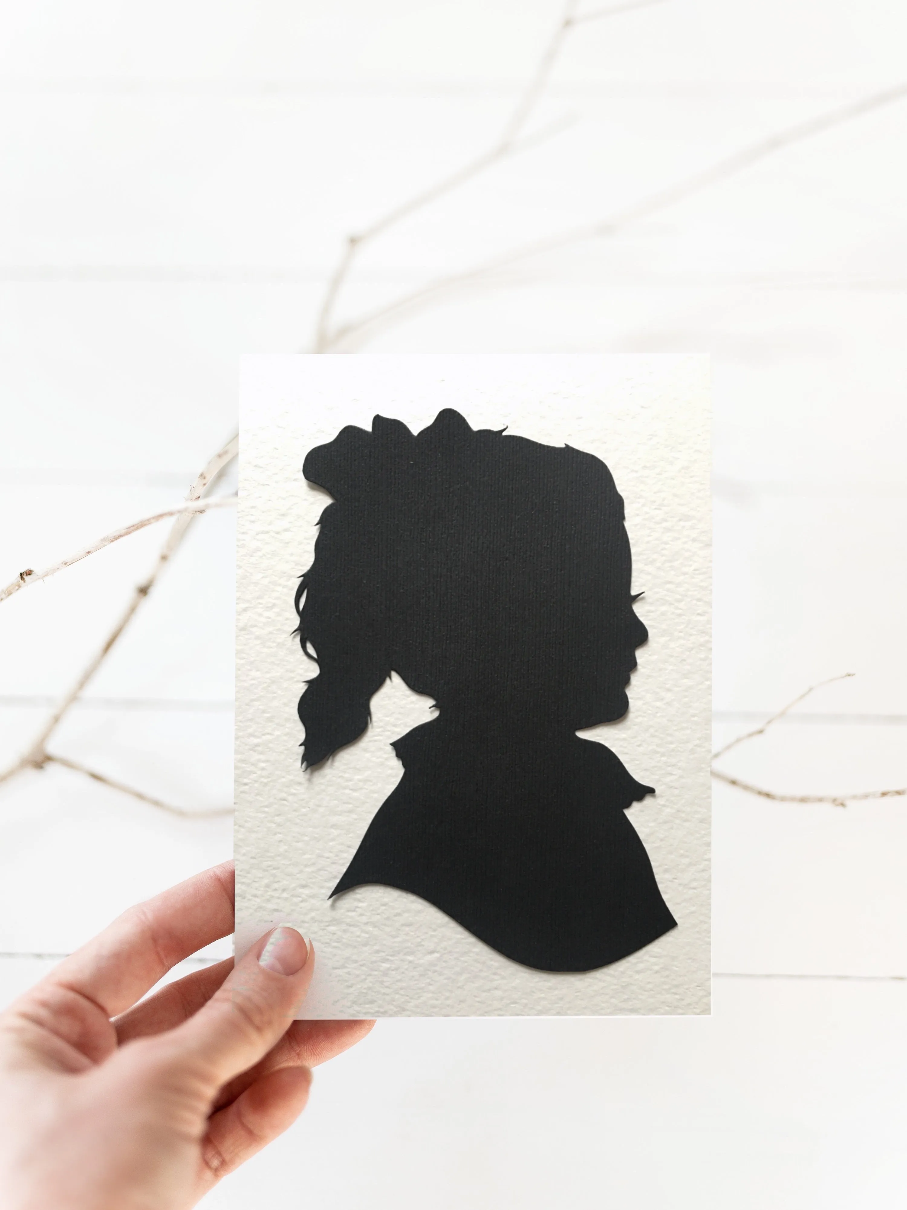 Custom Hand Cut Silhouette Portrait; Child Silhouette Art
