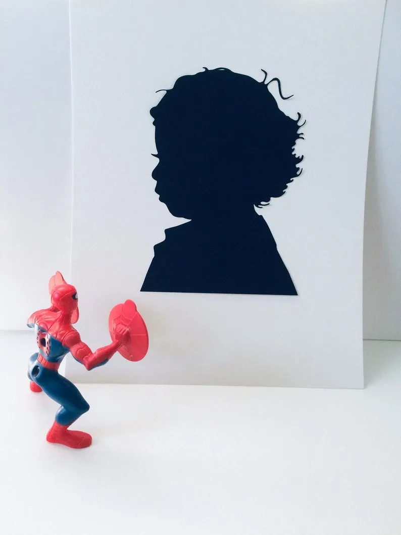 Custom Hand Cut Silhouette Portrait; Child Silhouette Art