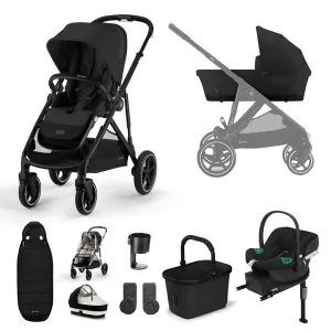 Cybex Gazelle S Bundle with Aton B2 Car Seat & Base - Moon Black/Black Frame - Delivery Early March