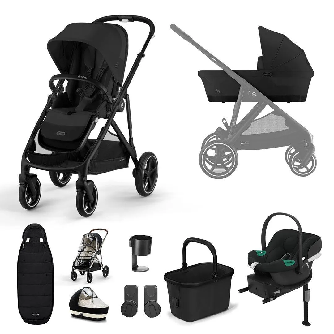 Cybex Gazelle S Bundle with Aton B2 Car Seat & Base - Moon Black/Black Frame - Delivery Early March
