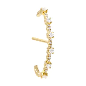 Diamond Hook Stud Earring 14K