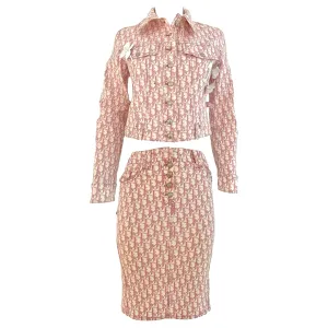 Dior Pink Monogram Rhinestone Set