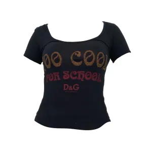 Dolce & Gabbana Black Cut Out Graphic T-Shirt