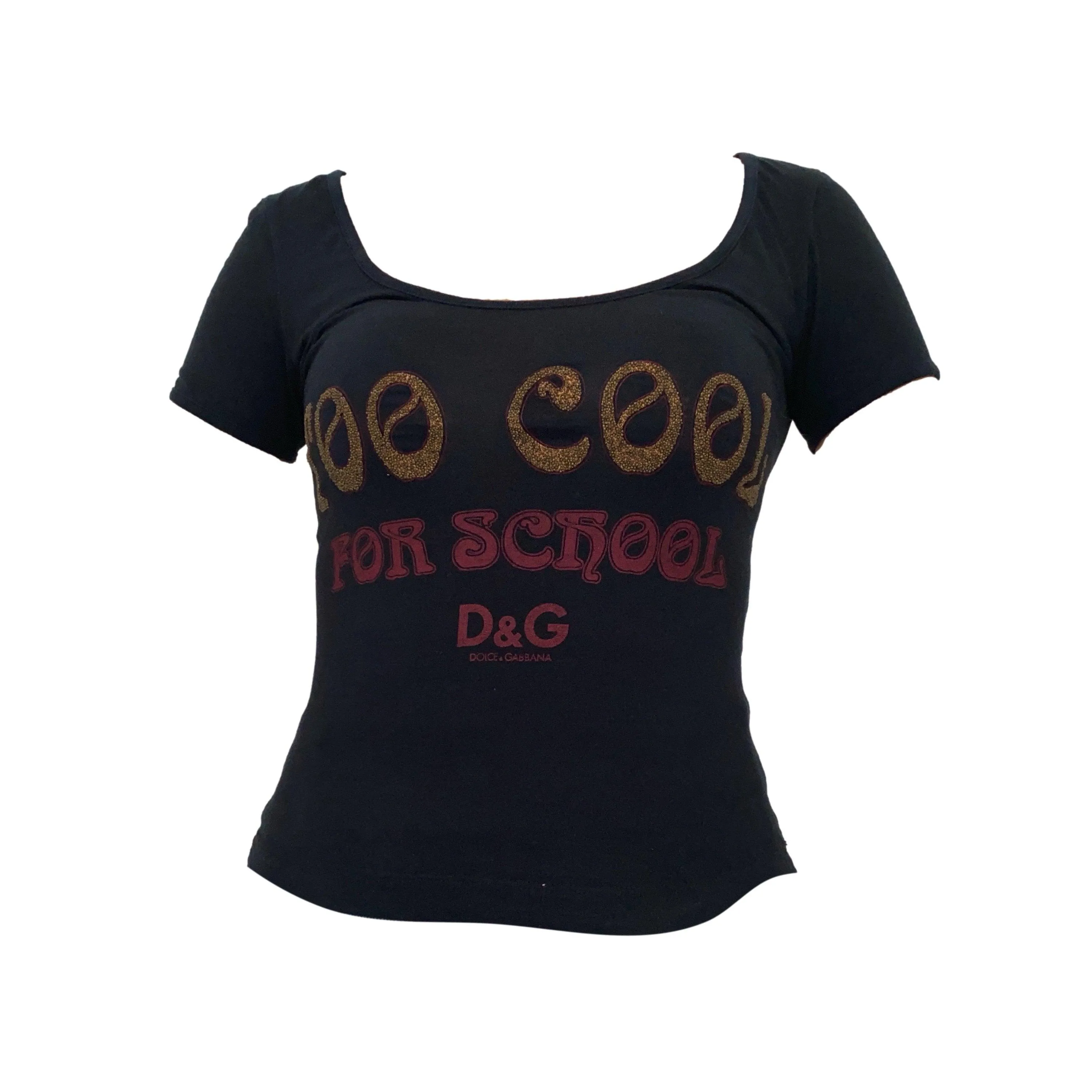 Dolce & Gabbana Black Cut Out Graphic T-Shirt