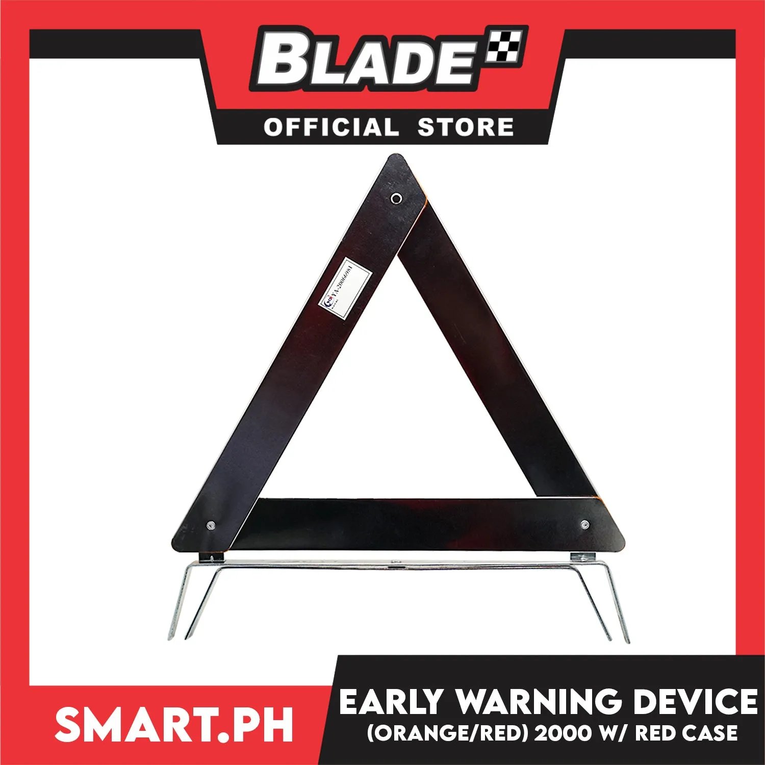 Early Warning Device Philippines Made 2000 (Red/Orange) with Red Case - Pack Foldable Car Roadside Emergency Kit, Dual Warning Reflective Triangle Warning Sign Car Hazard Road Emergency Breakdown Board