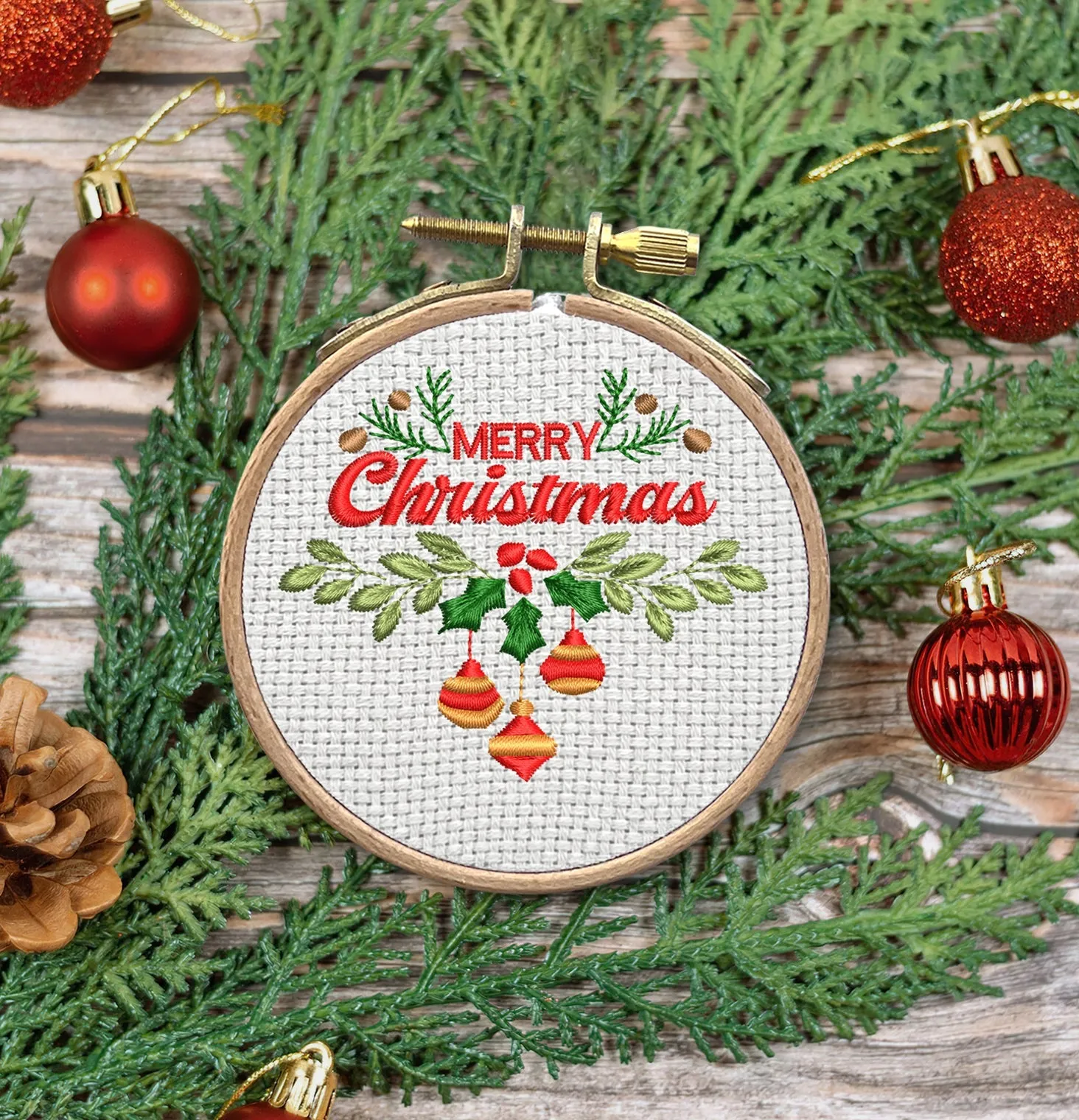 Embroidered Christmas Ornaments