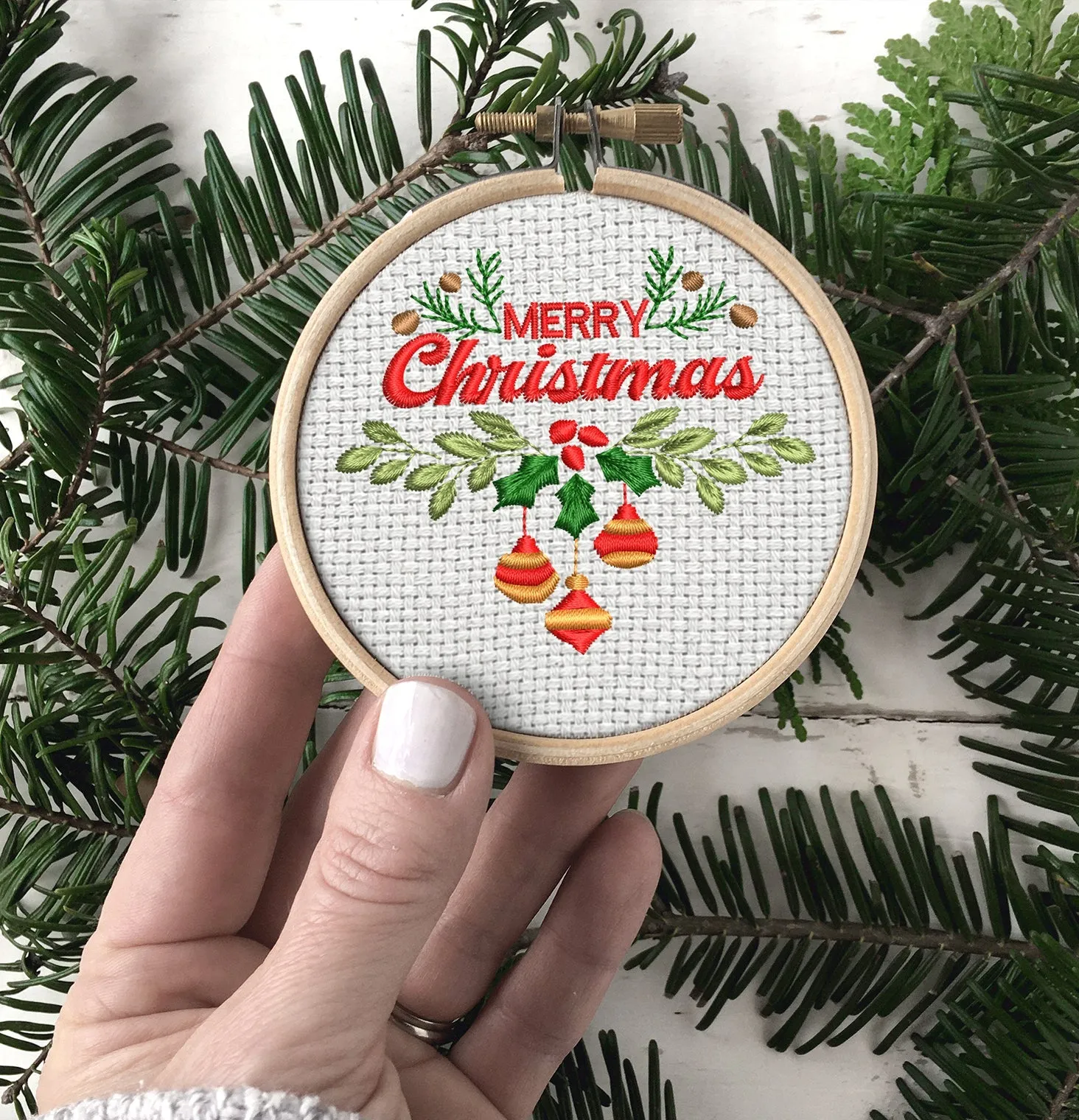 Embroidered Christmas Ornaments