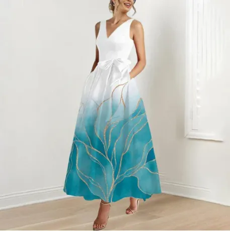 Emma Maxi Dress: Shiny Waves