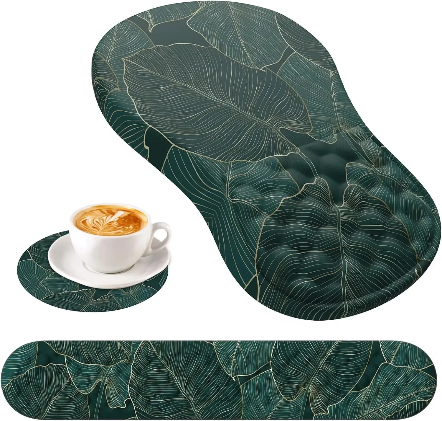 Ergonomic Memory Foam Mouse Pad with Wrist Rest - Pain Relief Support