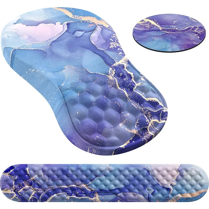 Ergonomic Memory Foam Mouse Pad with Wrist Rest - Pain Relief Support