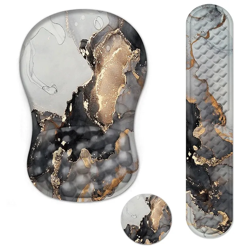 Ergonomic Memory Foam Mouse Pad with Wrist Rest - Pain Relief Support