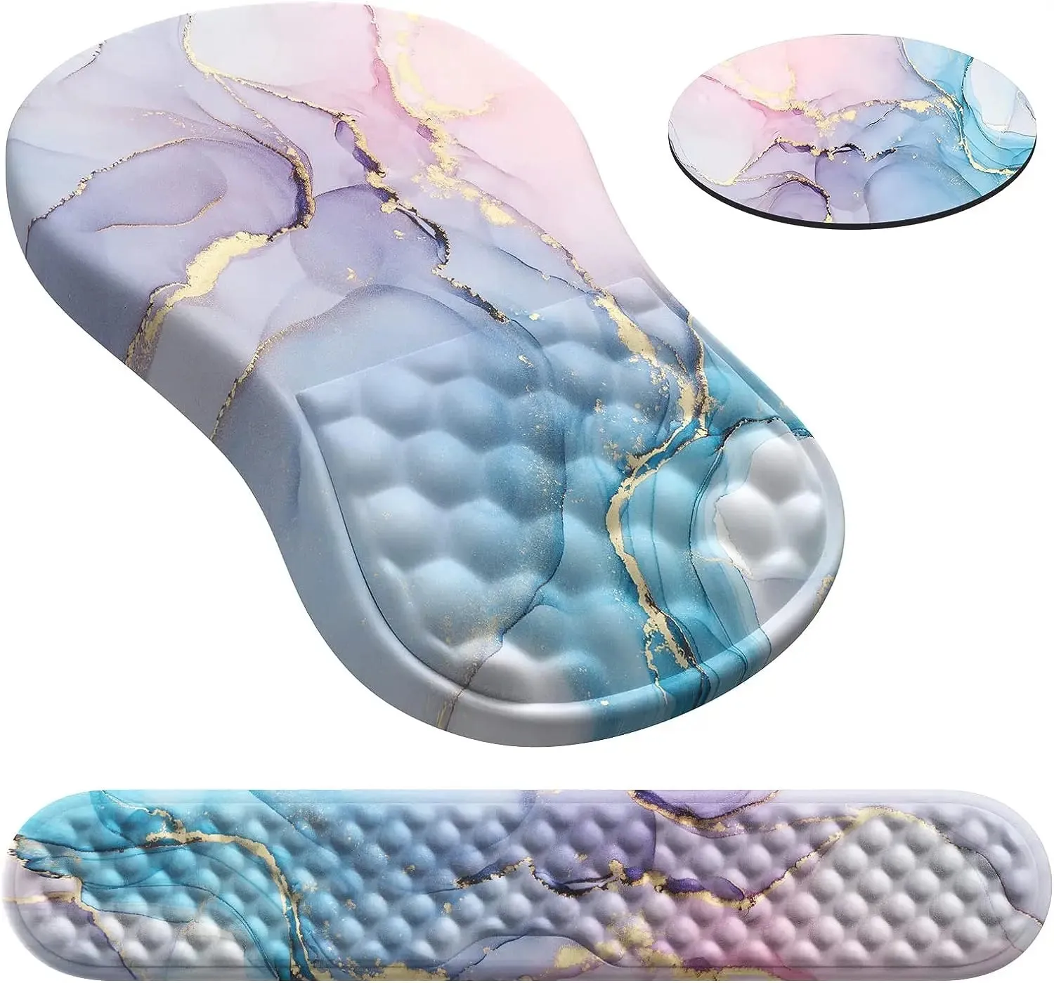 Ergonomic Memory Foam Mouse Pad with Wrist Rest - Pain Relief Support