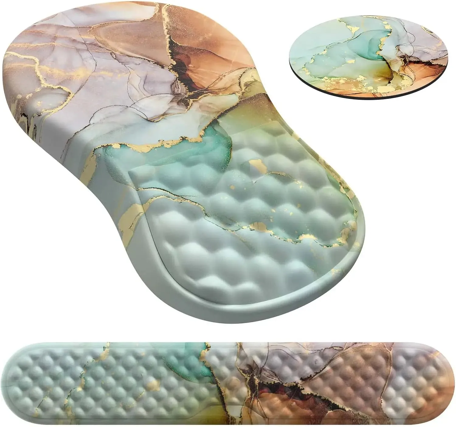 Ergonomic Memory Foam Mouse Pad with Wrist Rest - Pain Relief Support