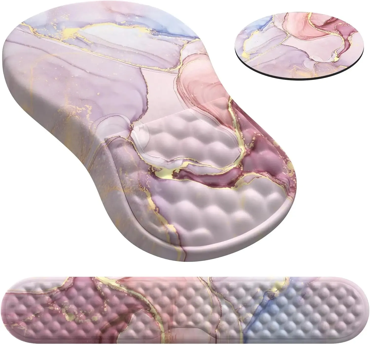 Ergonomic Memory Foam Mouse Pad with Wrist Rest - Pain Relief Support