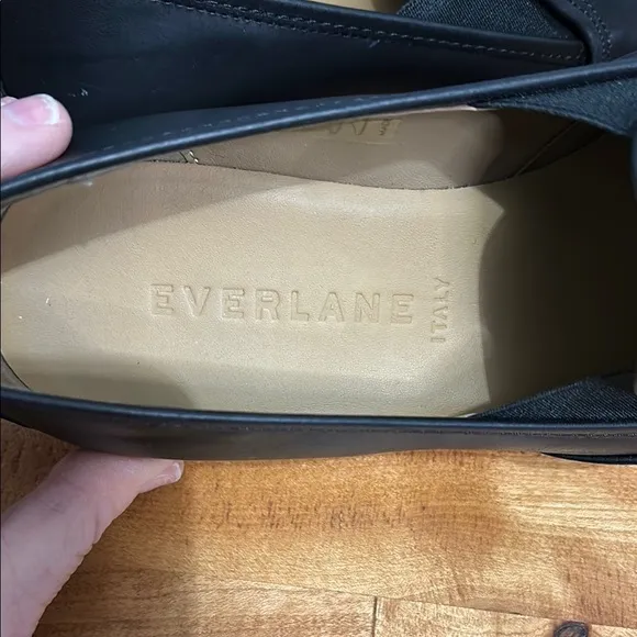 Everlane The Street Pointed Toe Italian Leather Slip On Shoe Size 9 Black