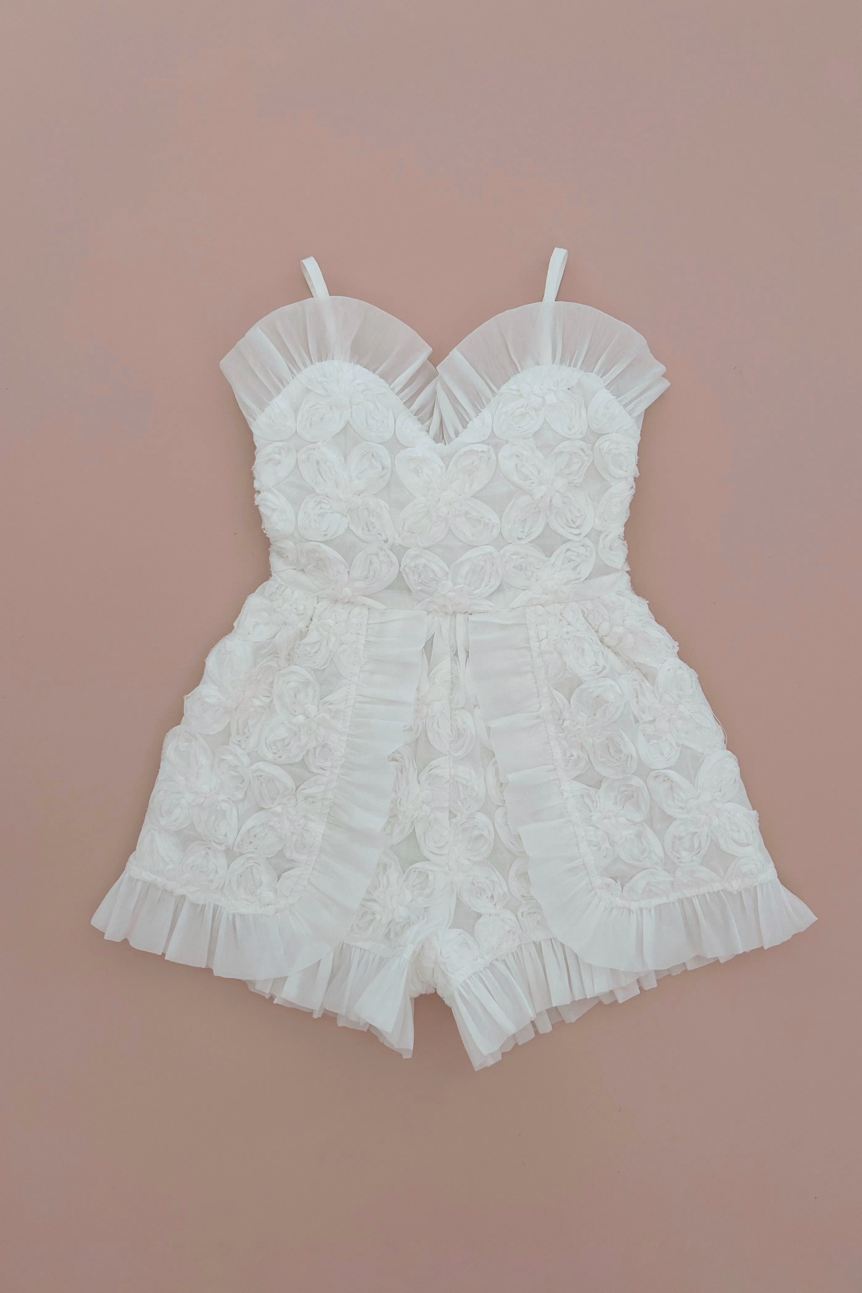 Fireflies Playsuit - Snow White Peony Voile