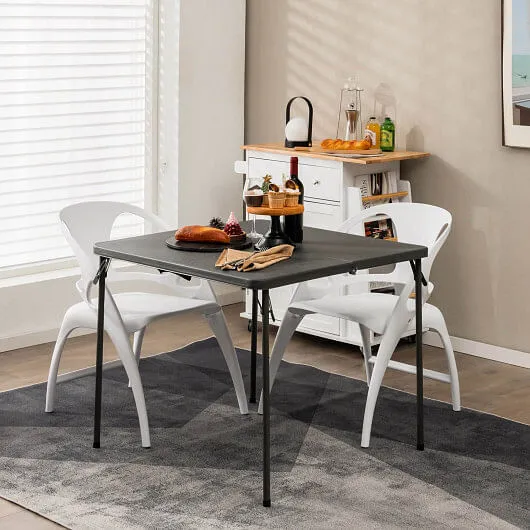 Folding Camping Table with All-Weather HDPE Tabletop and Rustproof Steel Frame-G