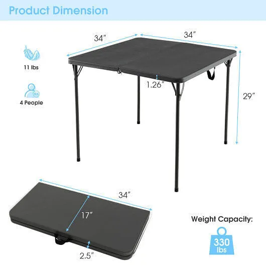 Folding Camping Table with All-Weather HDPE Tabletop and Rustproof Steel Frame-G
