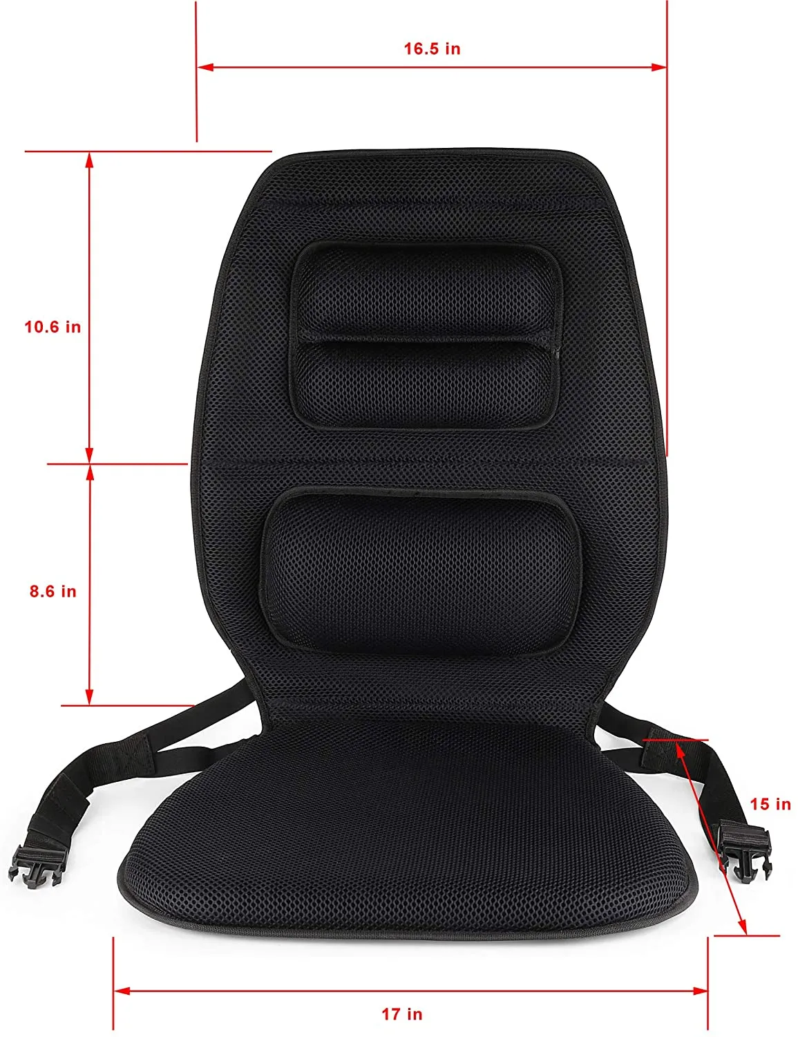 FOMI Premium Gel Cushion and Firm Back Support | Seat Cushion Pad and Upper Lower Thoracic and Lumbar Pillow for Car