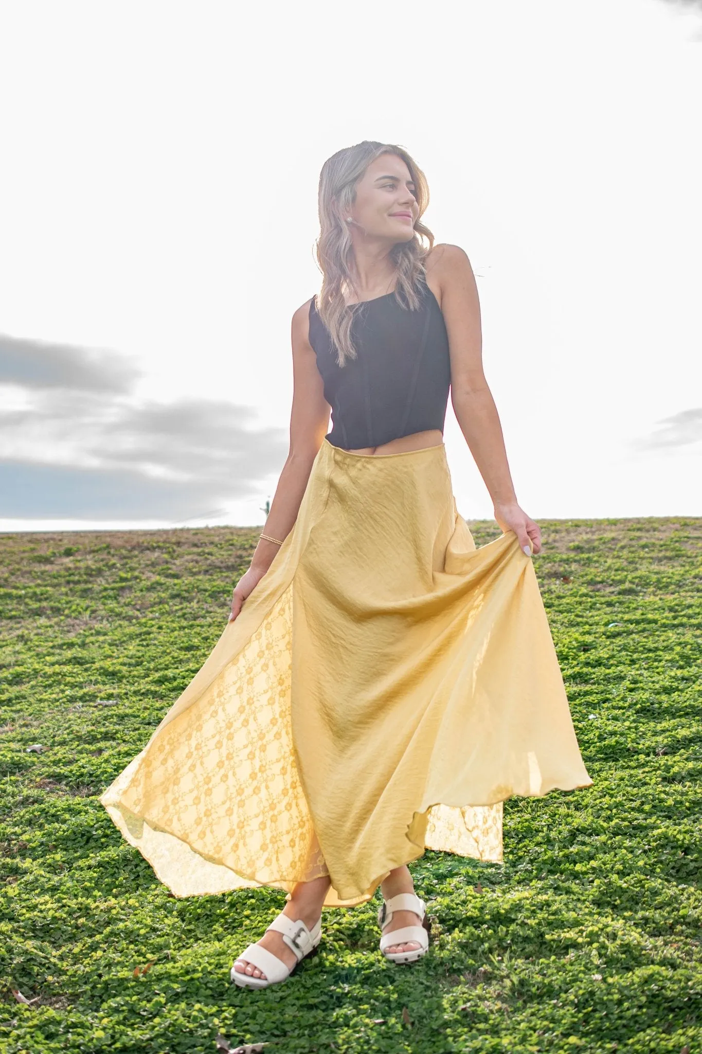 Free People: Make You Mine 1/2 Slip in Bitter Oil
